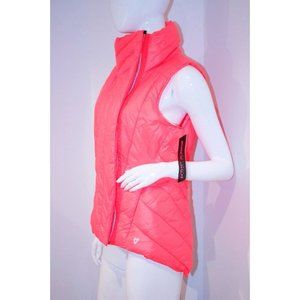 BETSEY JOHNSON PERFORMANCE BRIGHT ORANGE QUILTED VEST PUFFER SPORT RUN EEX1V10 M